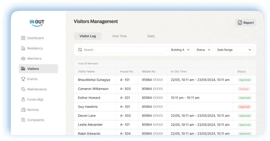 Event Management Interface